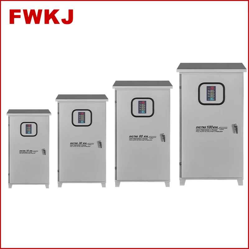 Industrial Stabilizer Avr 90kva 300kva 200kva 120kva 100kva 220v 380v 440v 3 Phase Automatic Voltage Regulator outdoor outside