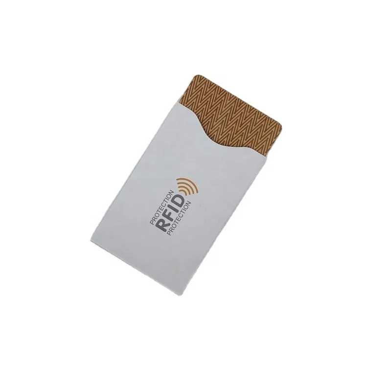 Пользовательский Печатный RFID бумажный блокирующий рукав для защиты кредитной