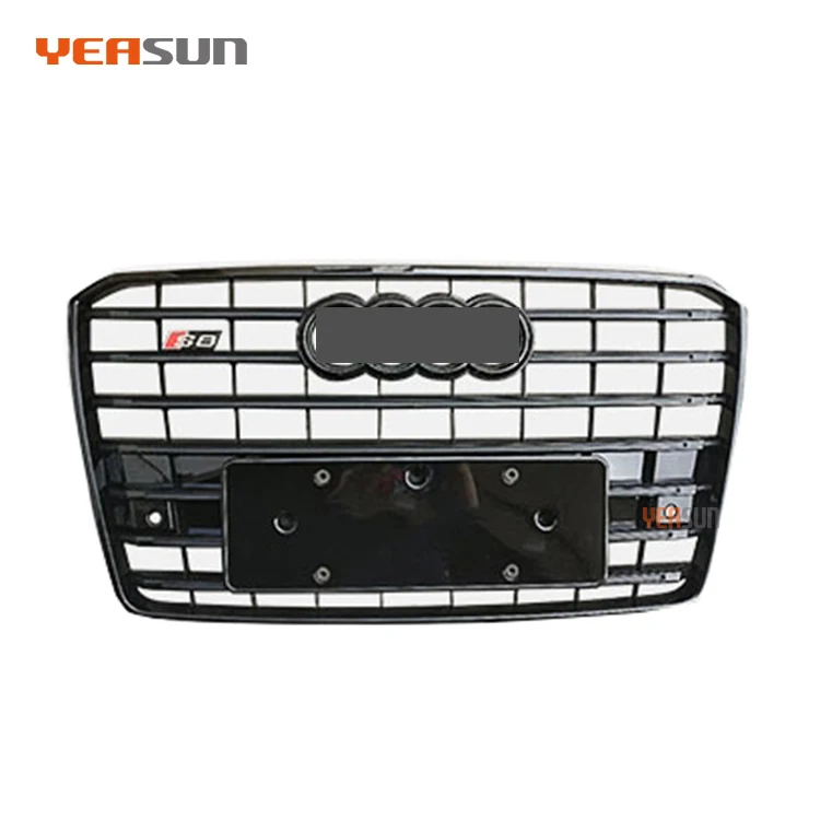 S8 Стиль Авто Глянцевая черная передняя решетка для Audi A8 2015 2016 2017 2018