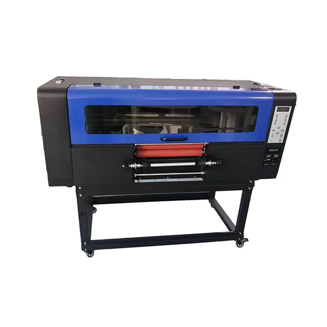Планшетный принтер автоматический A3 размер UV Dtf с прозрачным лаком I3200 головка светоизлучающий диод