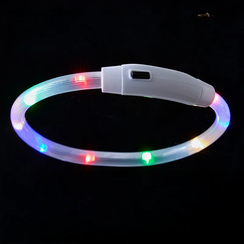 Pet LED Lights Dog Collar, Nylon Adjustable Night Safety Flashing Glow In The Dark Dog Leash, Dogs Hair Fluorescent Collars