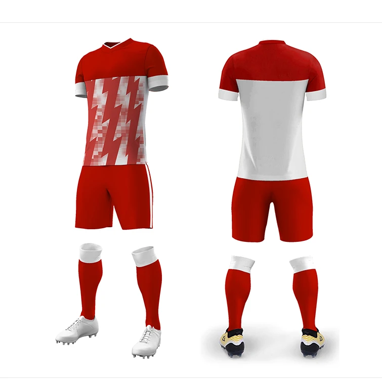 High quality latest design sports football clothing suit youth football shirt adult children team game soccer jersey custom