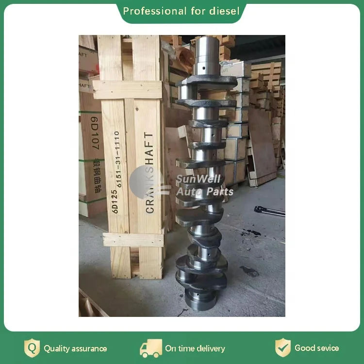 6D125 Diesel Engine Parts Crankshaft 6151-31-1110