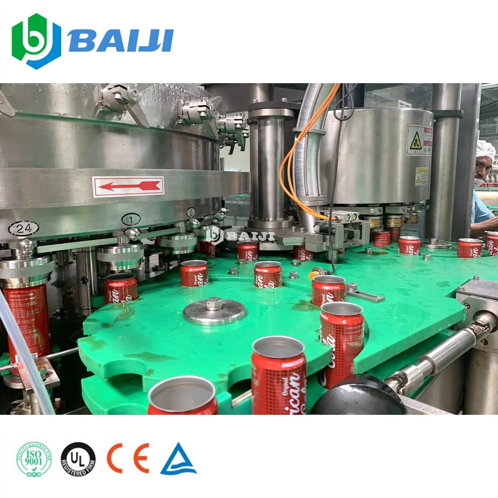 Automatic 330ml carbonated beverage aluminum can filling sealing machine production line soft drink canning equipment