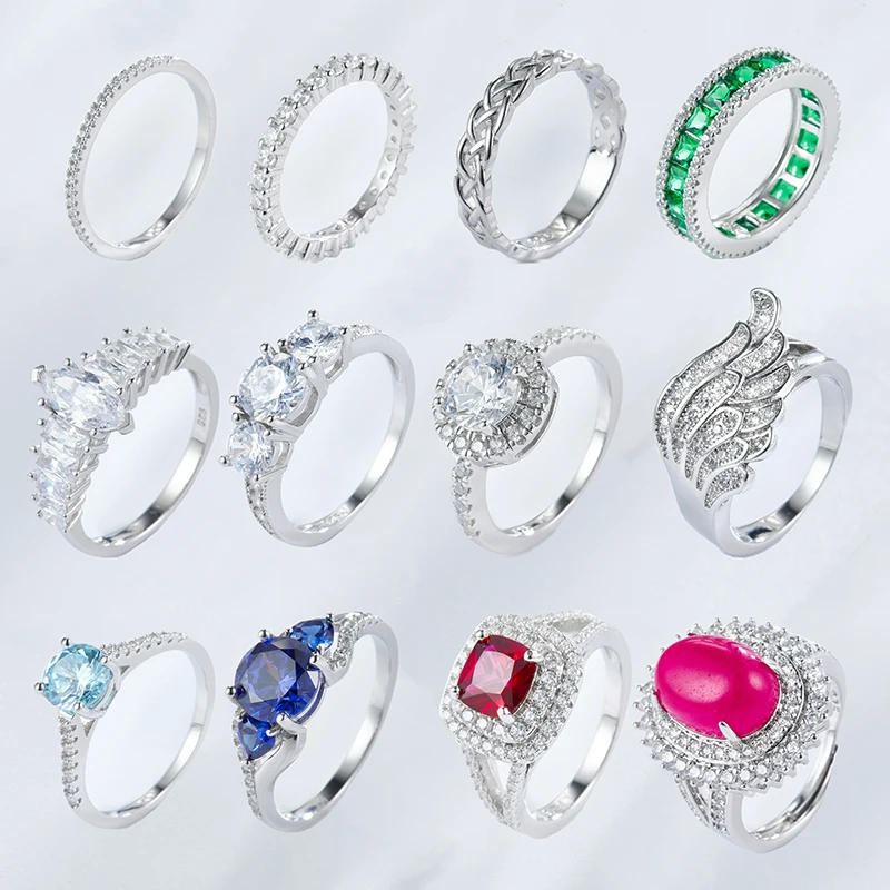 Manufacturer Direct Sale 925 Sterling Silver Ring CZ Wedding Rings Women Jewelry Gift Custom Zircon Party TRENDY OEM