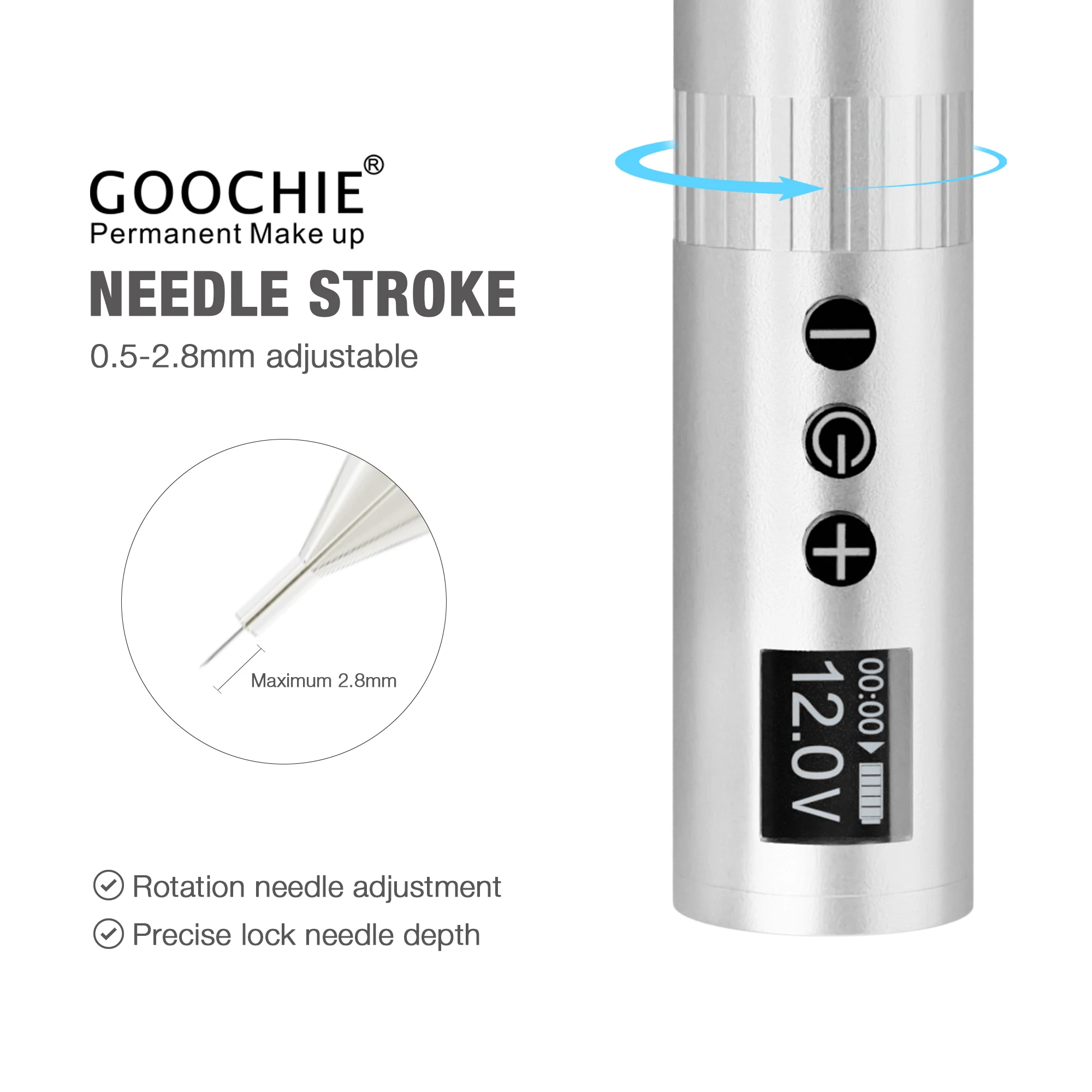 Goochie Wireless Tattoo 1000 mAH Power Supply Machine Rotary Pen Replaceable Battery RCA Cord Cartridge Permanent Makeup Eyebrow