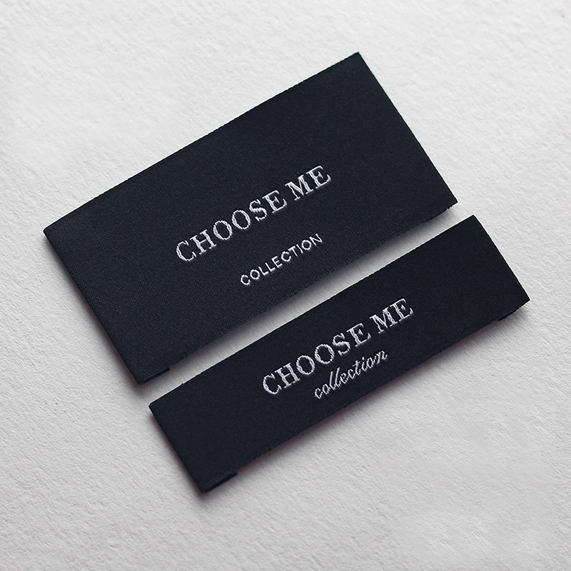 Custom Washing Labe Designs Clothing Tag Garment Logo Swing Tag Woven Lable