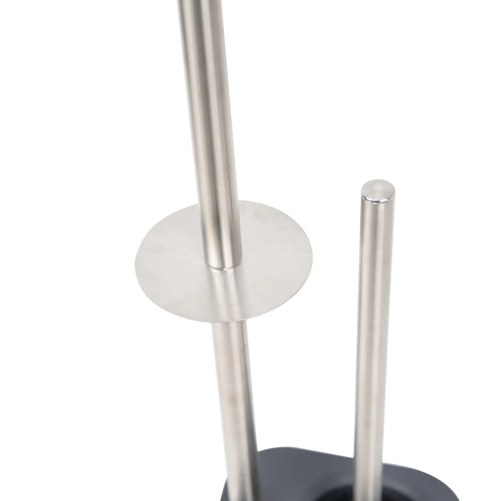 Free Standing Brushed Bathroom Paper Holder Stand Metal Rack with Shelf Roll Toilet Paper Holder with Toilet Brush Holder BTH021