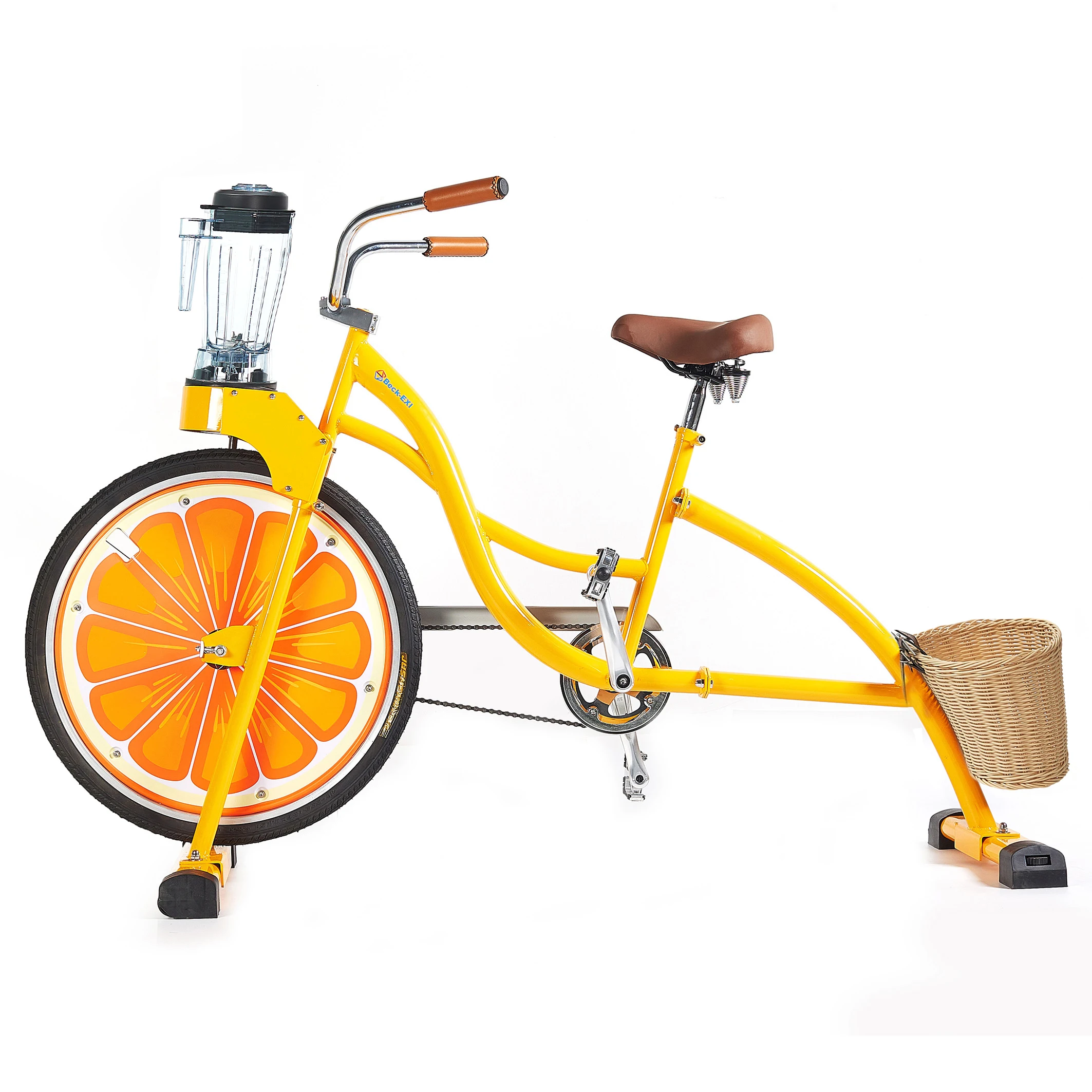 EXI orange juice machine cruiser bike for custom equip rental parties outdoor stationary beach smoothies bike for entertainment