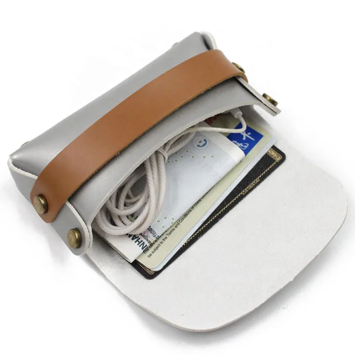 Minimalist lipstick pouch pu leather cards case organizer envelope cash wallet coin purse earbuds holder cosmetics storage bag