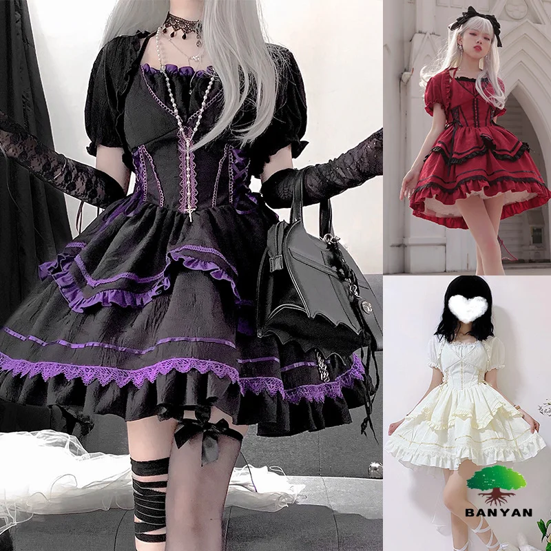 Original Design Lolita Style Seine Dark Gothic Doll Use Sweet Elegant Fashion Sexy Vestidos Women Lolita Adult Dress