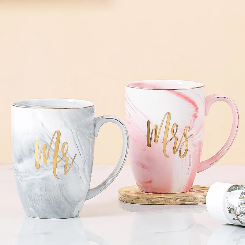Premium Custom Taza de Cafe Home Cylindrical Marble Ceramic Drink Water Cup Travel Tea Coffee Mugs