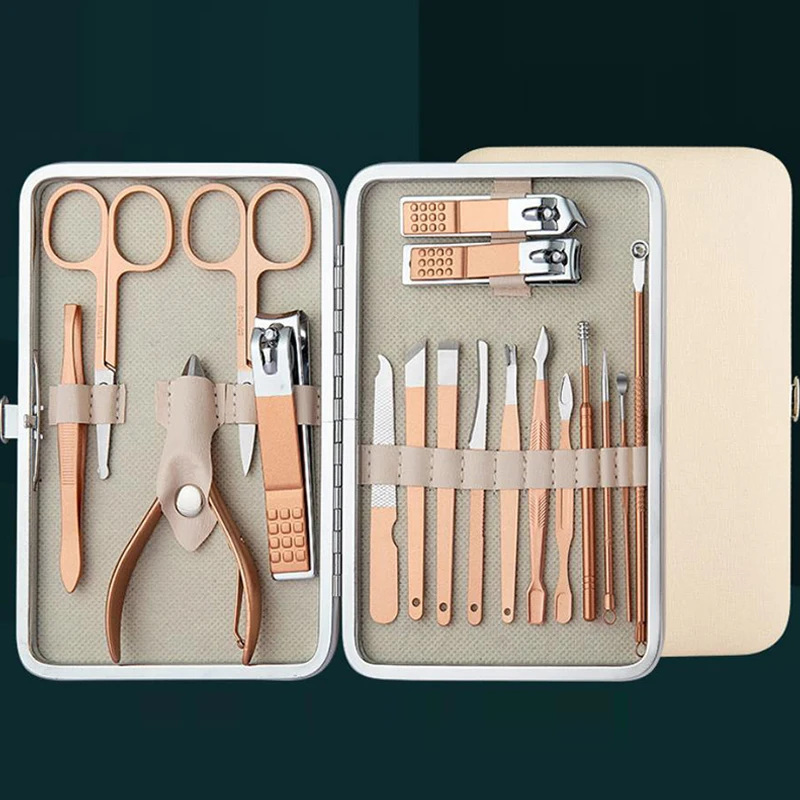 18 Pcs Nail Clipper Set Nail Clipper 16 Sets Of Ear Digging Nail Clipper Set Dead Skin Pliers Pedicure Knife Manicure Tool Gifts