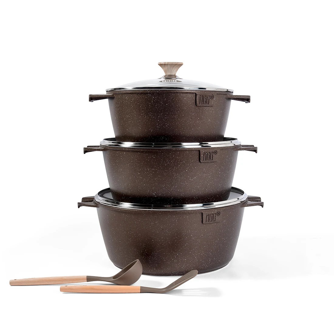 MGC 8pcs  Non-stick Kitchen Aluminum Cookware-set Big Pot Sets Cooking Pots Sets Nonstick Cookware Sets