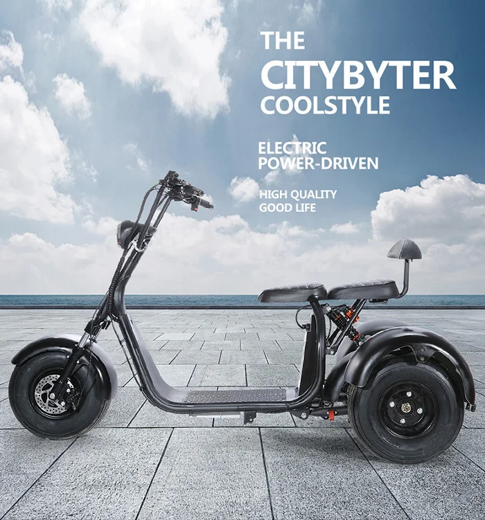 3 wheel electric scooter electric tricycle 2000W 60V oil brake city adult motorized tricycles