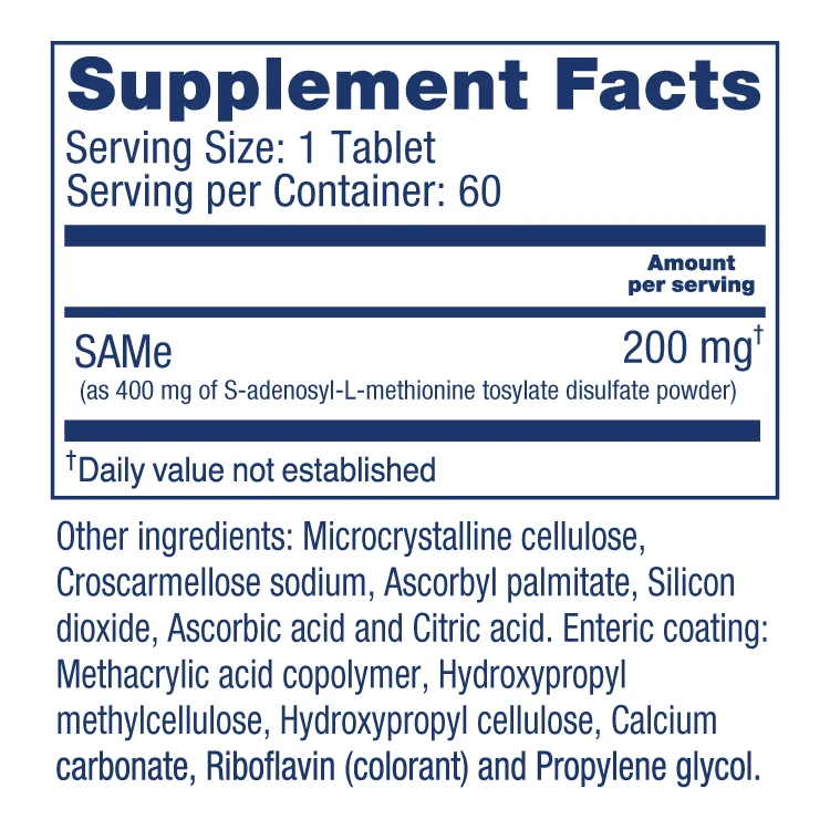 
SAMe 200mg Enteric Coating tablet dietary supplement 