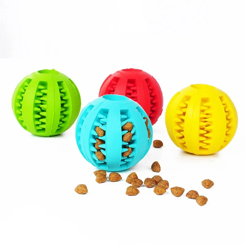
Dog Chew Toy Balls Durable Soft Rubber Non Toxic Bite Resistant Pet Food Treat Feeder Chew Tooth Cleaning Ball Toys 