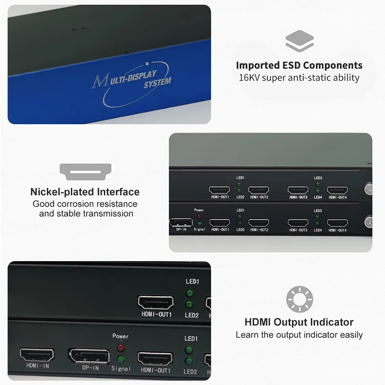 Factory direct sales video wall processor 4x4 3x3 4k hdmi video wall controller processor