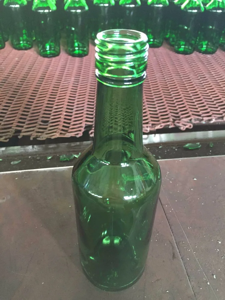 360ml Flat Korean alcohol Soju Drink Liquor Green Glass Bottles Factory Wholesale