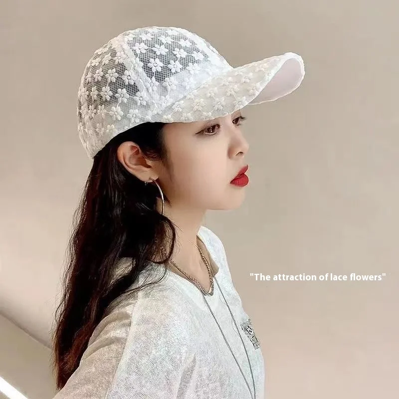 Summer Fashion Baseball Cap outdoor sunhat solid color with mesh hat Trendy Spring custom embroidery logo girls adjustable cap