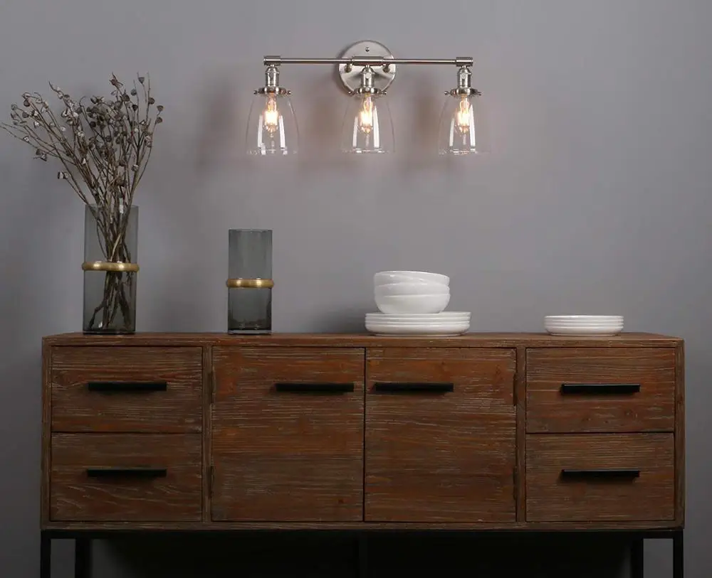 Black Vintage Bathroom Vanity Lighting Fixtures Over Mirror Glass Globe Wall Lamp 2 Lights Vanity Light For Bathroom