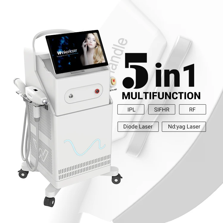 2023 New 5 In 1Multifunction Ipl Hair Removal / Nd-Yag Laser / Elight Ipl Hair Removal Machine