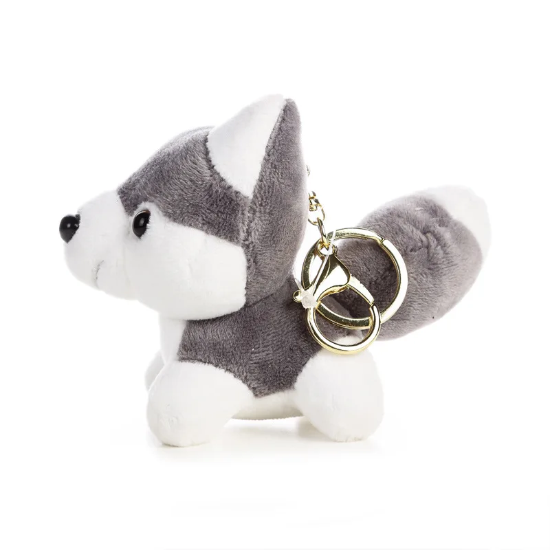 Schoolbag Pendant Little Doll Cute Husky Dog Plush Toys Mini Small Sized Dog Keychain