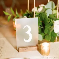 High-Quality Frosted Acrylic Rectangle Place Cards For Wedding Table Numbers With Stands