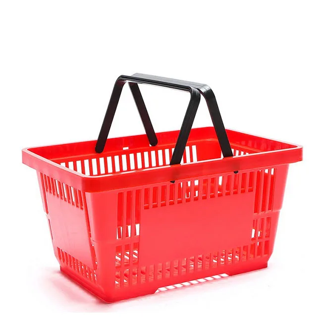 Plastic Supermarket Shopping Basket Durable 16L PP Basket with Handle