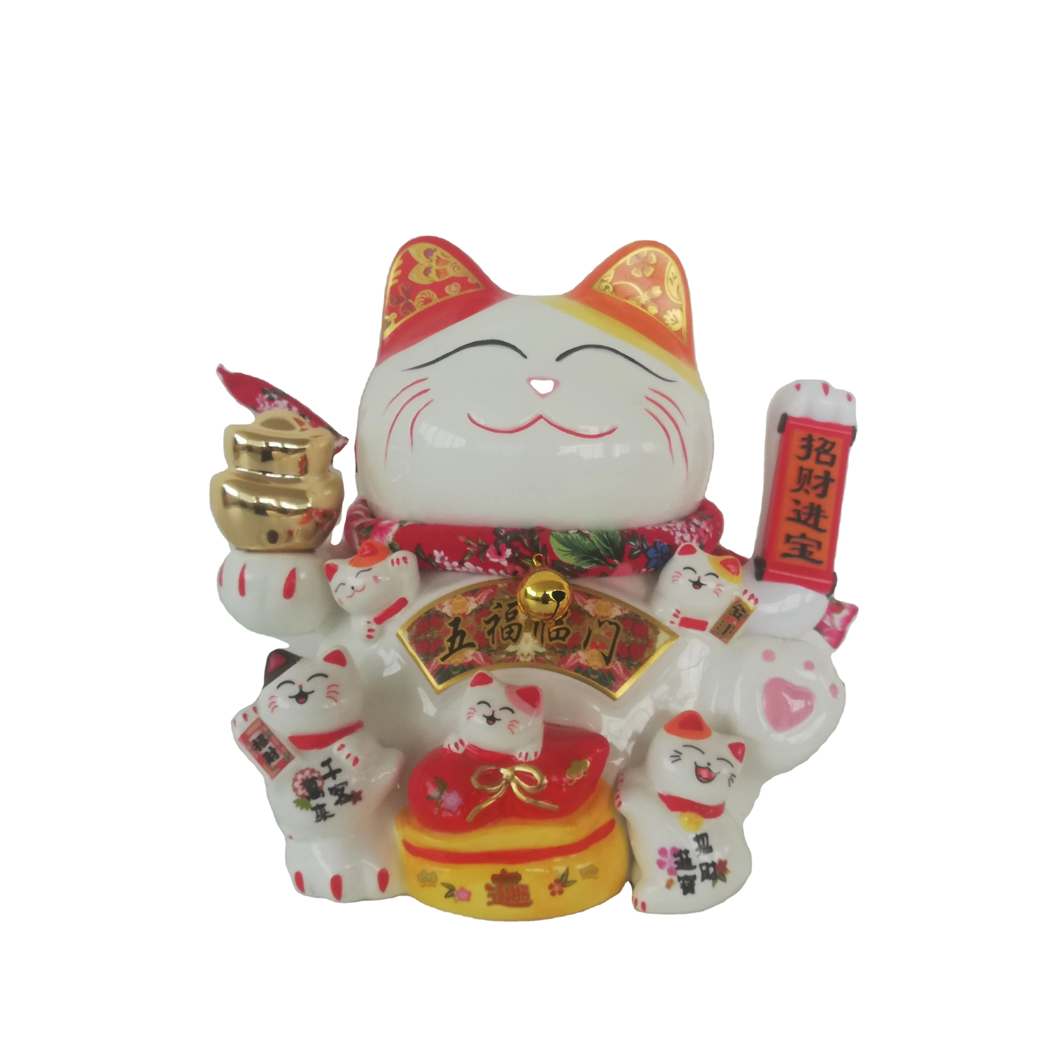 
Waving Arm Chinese Wealth Lucky Cats ceramic cats For Fortune Home Hotel Decor Craft 