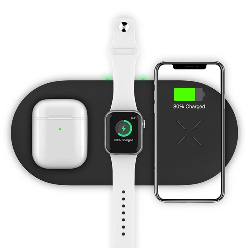 
Portable Mobile Charger 3 in 1 Wireless Charger Fast Wireless Charging Pad 10Watts Fast wireless charger 