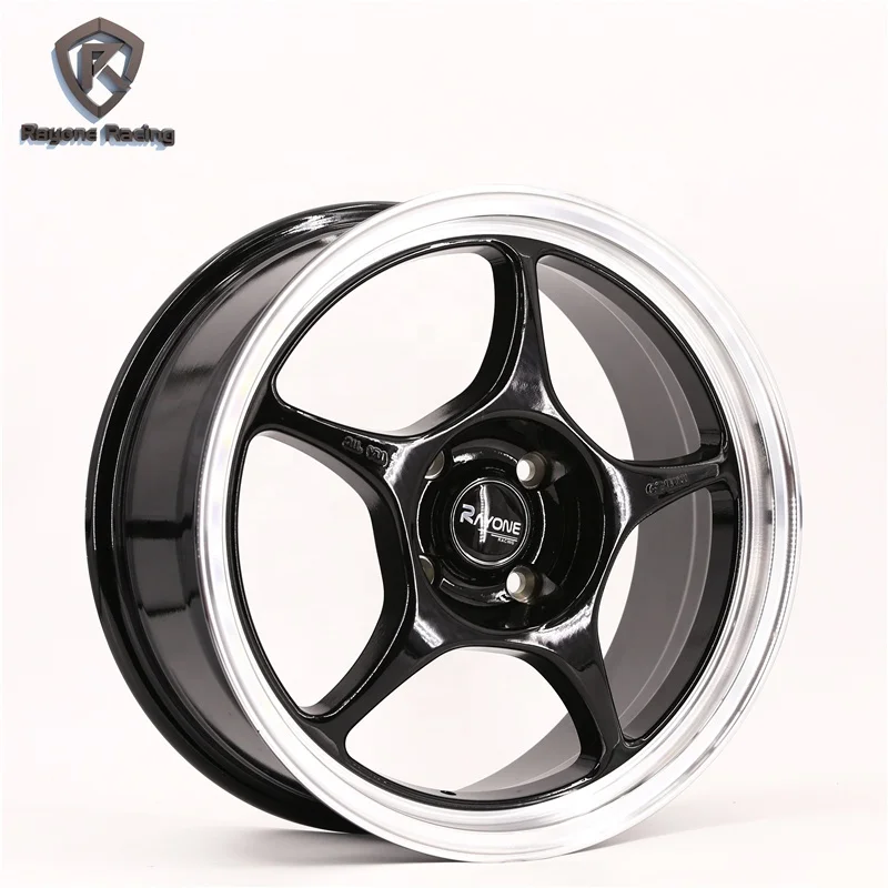 DM565 Customized fashionable design white 5X112 5X 114.3 14 15 16 17 inch black five spoke alloy  car wheels