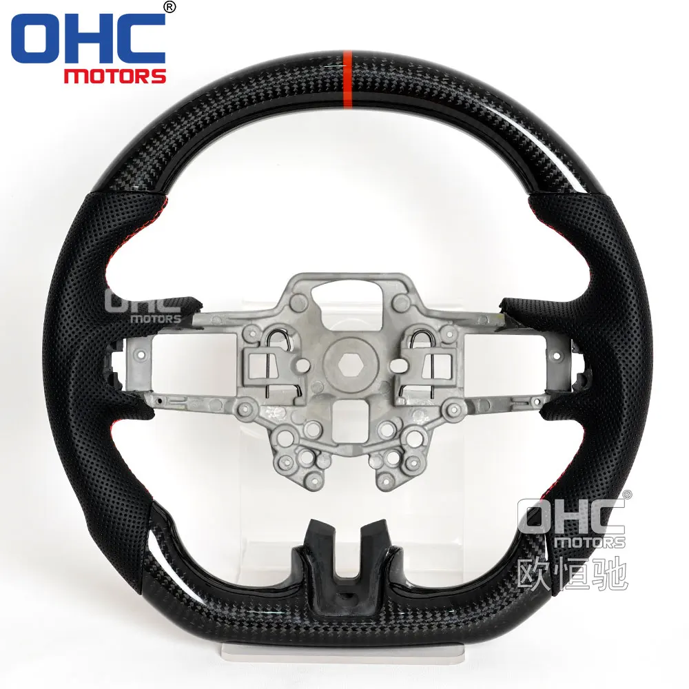 Factory Customized Steering Wheel For Ford Mustang Gt Gt500 2018 2019 2020 2021 2022 Couple Real Carbon Fiber Steering Wheel