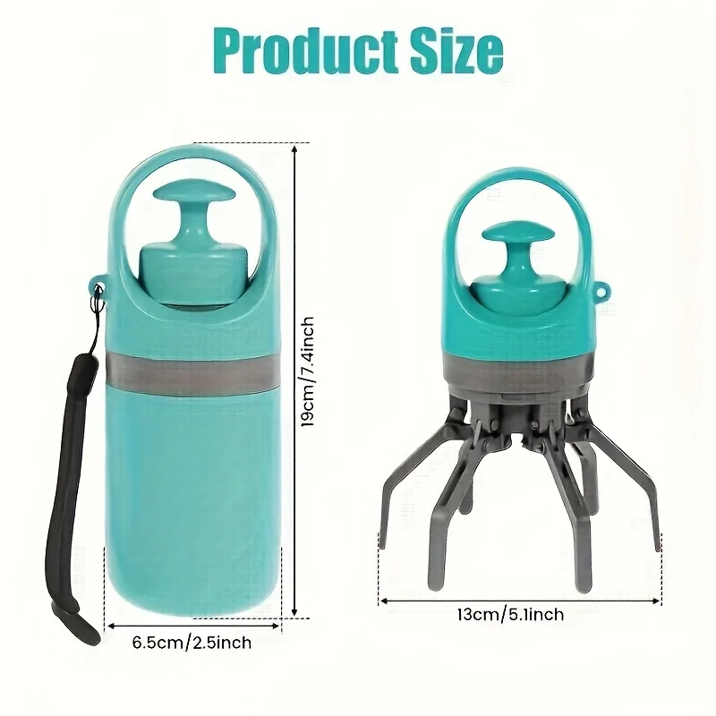 Pet Poop Pickup, Scooper Potty, Portable Easy-to-clean Dog Poop Scooper - Durable Plastic With Built-in Dog Poop Bag Dispenser