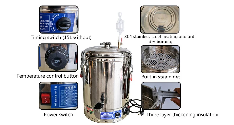 15L25L33L50L70L 220V50HZ household stainless steel still distilled water machine Moonshine Whiskey Brandy Twin Tower toaster