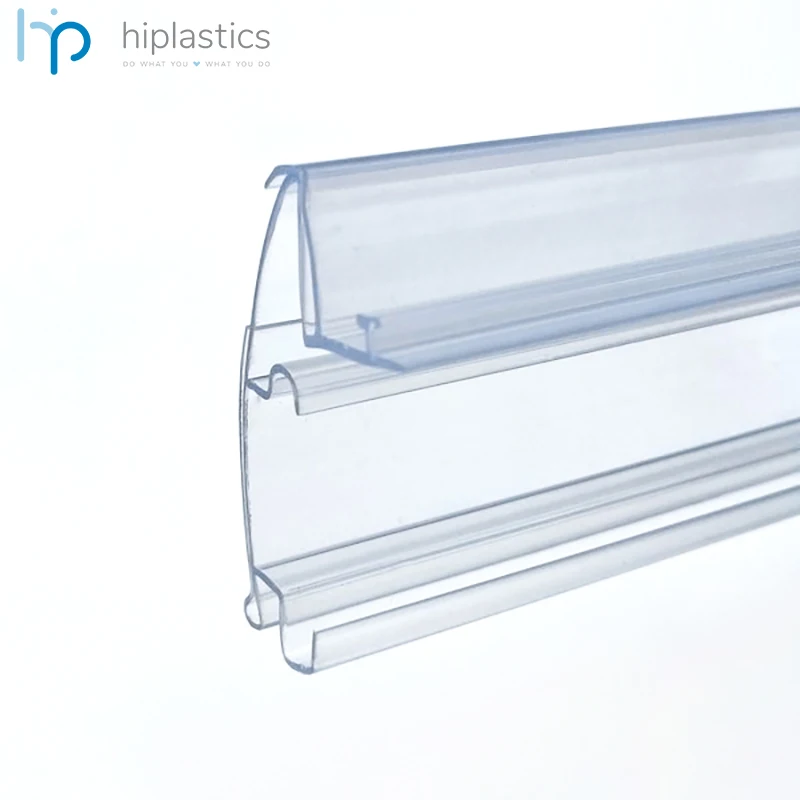 Hiplastics OEDC30 Clear PVC Plastic Label Holders Merchandise Sign Display Shelf Tag Holders Stand for Supermarket