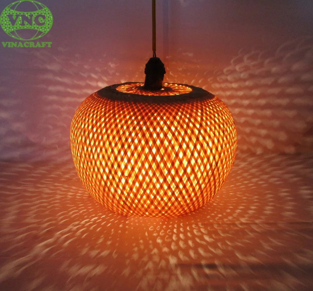 Natural double wall lampshade pendant lamp bamboo rattan lampshade for restaurant