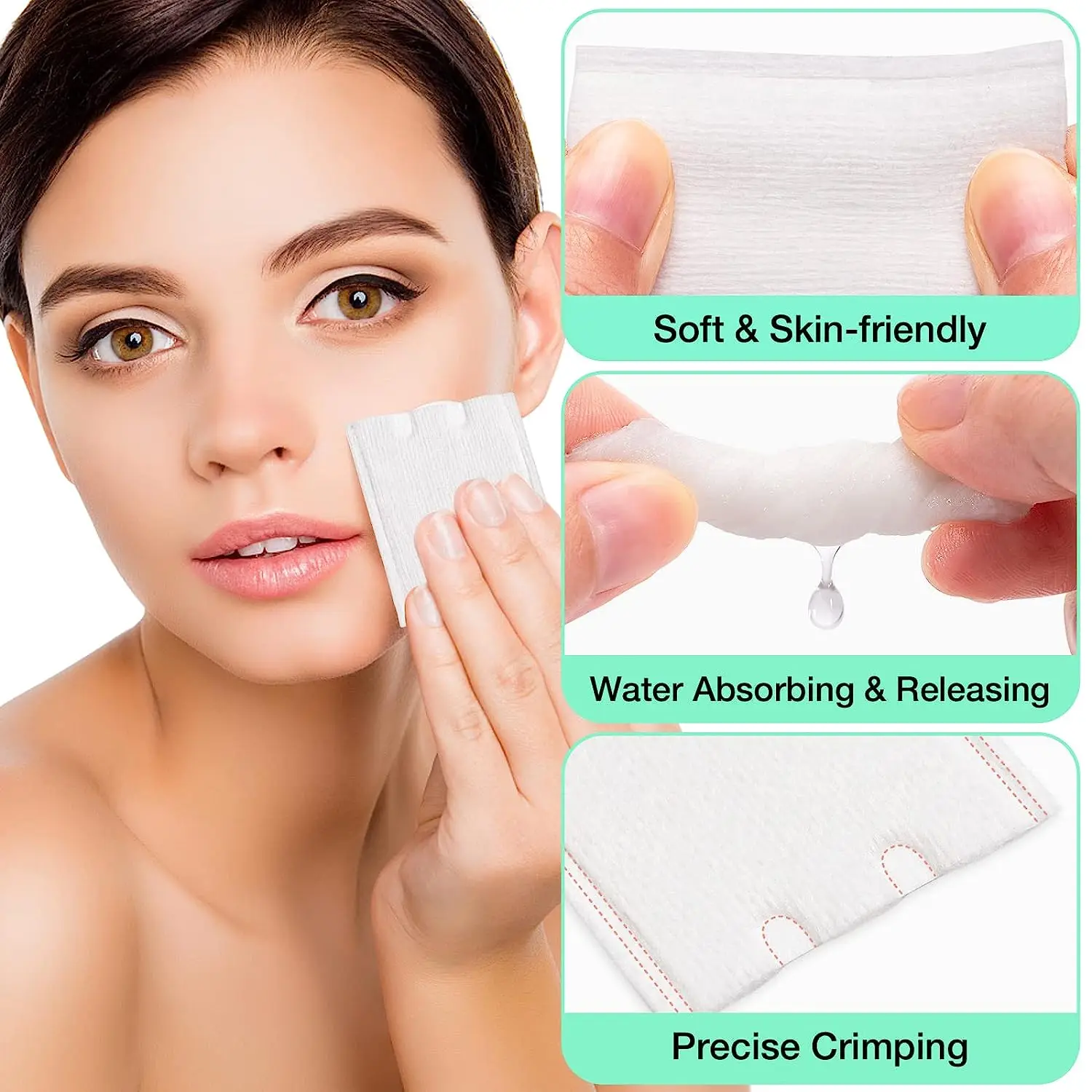 Natural Premium Square Cotton Puff Soft Makeup Tools Makeup Cotton Pads Facial Eye Makeup Remover Pads