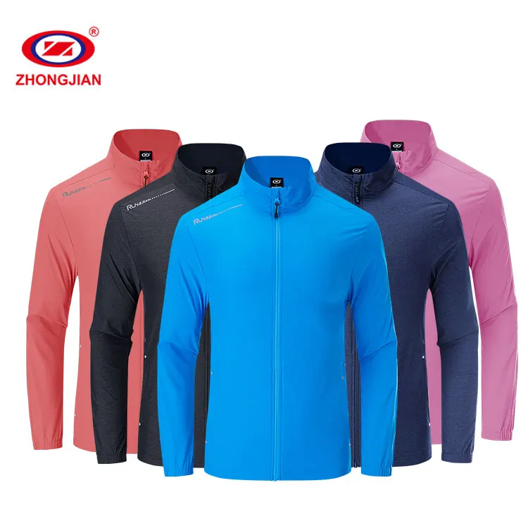 Customized Zip Up Big Size Windproof Jacket Softshell Jackets Women Men Running Windbreaker Hiking Clothing  For Men
