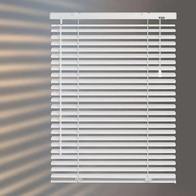 Corded Blinds Aluminum Venetian Slat Blinds Horizontal Shades for Windows Light Adjustment Bathroom Temporary Easy to Install