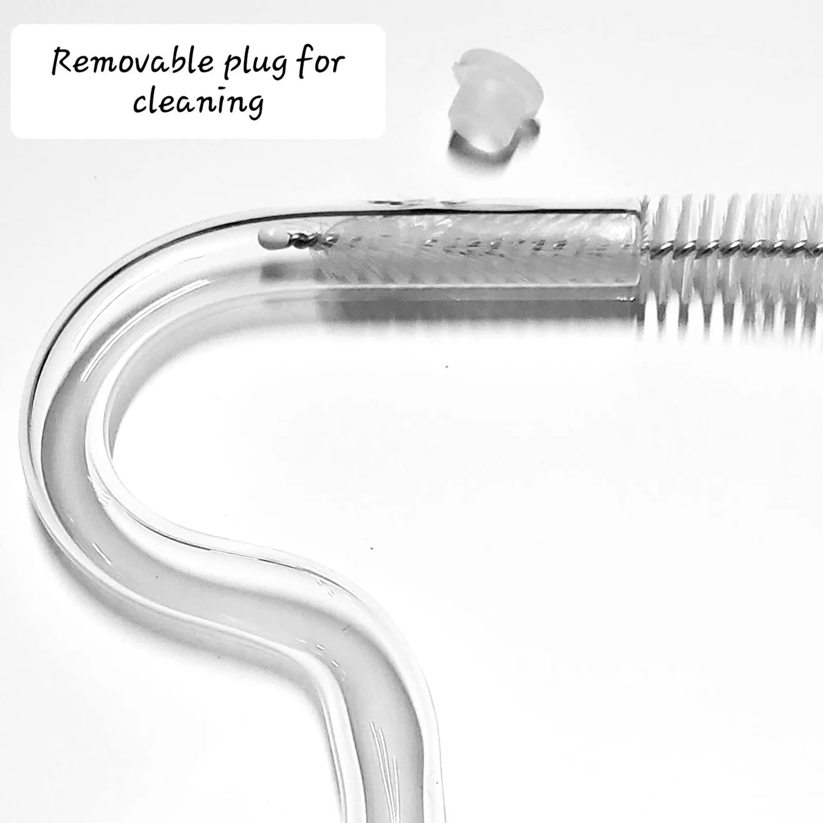 Anti lip wrinkle straw Cross Border Anti Lip Wrinkle Straw Clear colored Glass Straw Set