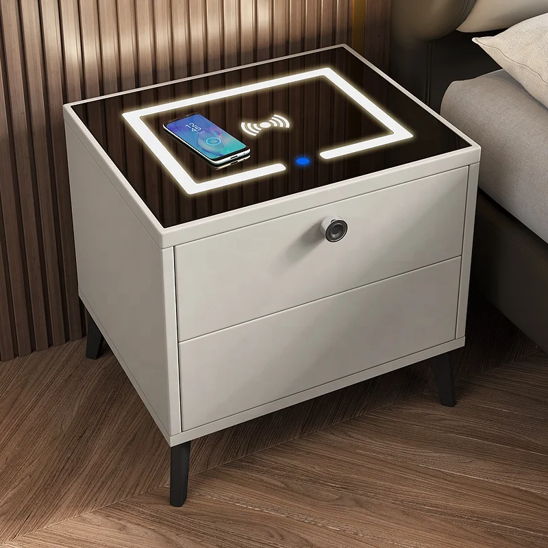Столешница из закаленного стекла для спальни прикроватный столик с беспроводной
