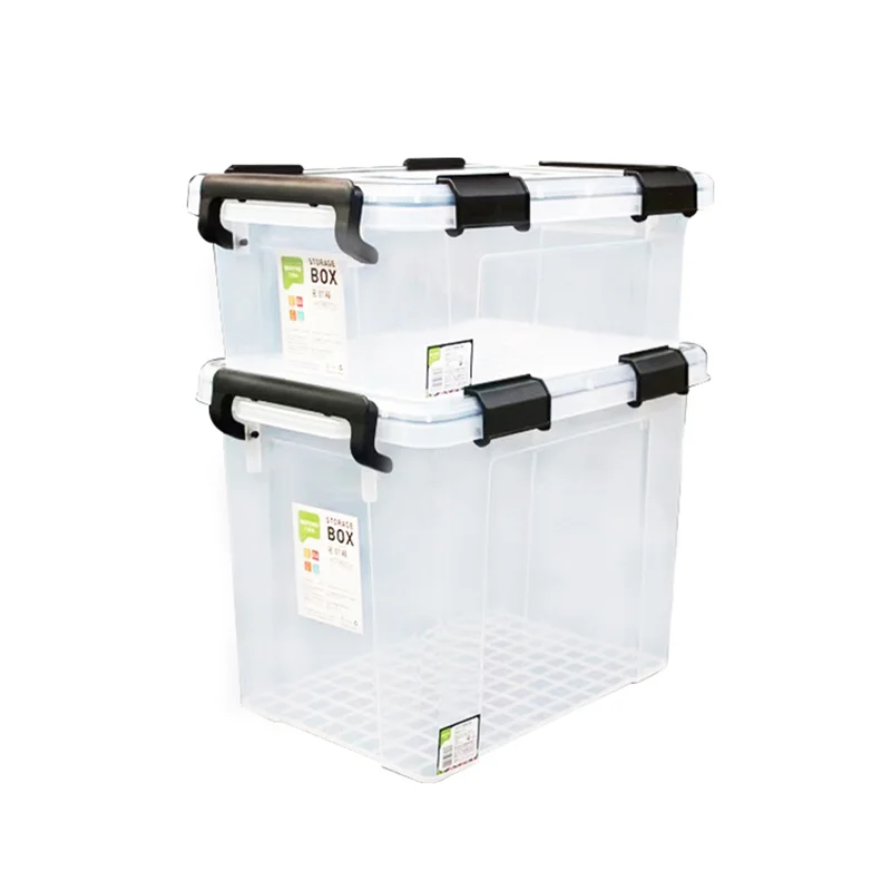 High quality 20l sealed transparent plastic organizer storage box