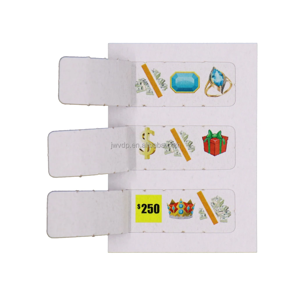 Wholesale Pull Tab Cards Three Windows Pull Tabs Lottery Tickets Free Design Printing Paper Cards Supplier