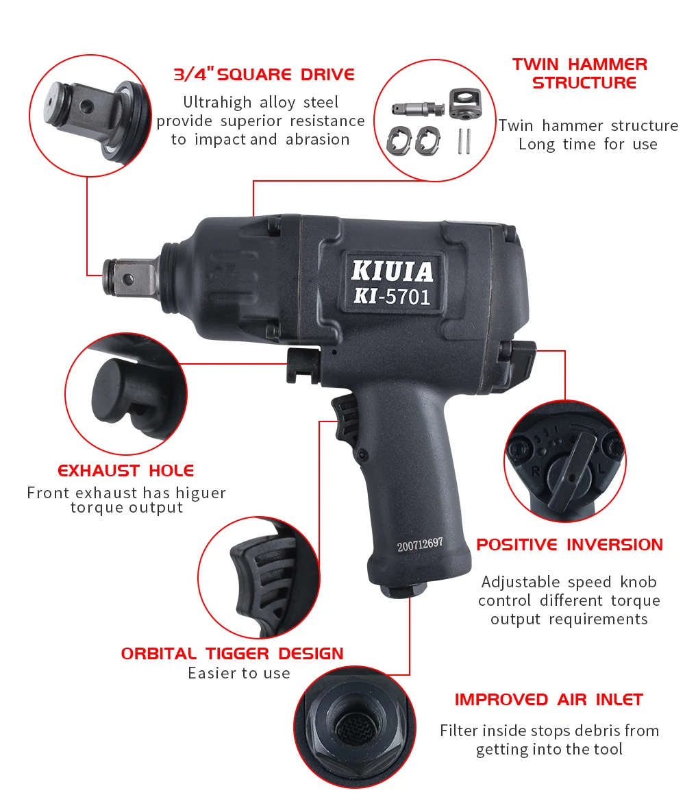 Spare Part Tool Kit Stubby Powersteering Gearbox 1 2 Professional Pneumatic 3/4 600 nm Mini Torque Rand air Impact Wre
