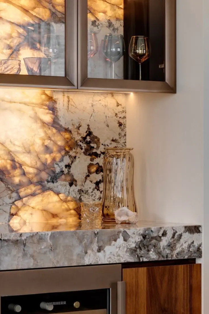 Backlit Patagonia Marble Natural Stone Kitchen Counter Island Light Up Furniture Counter Top Bathroom Vanity Top Walling Tile