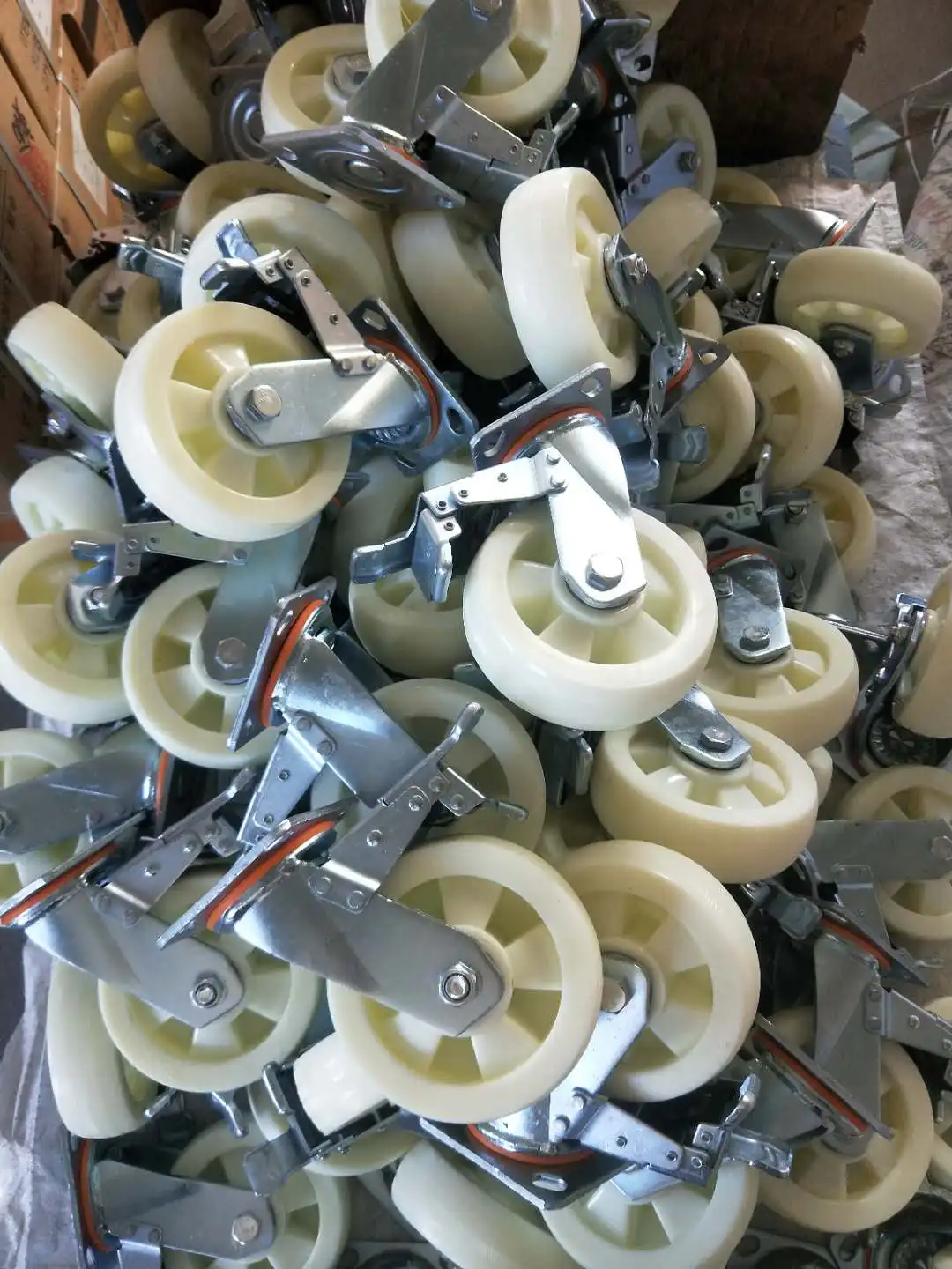 4/5/6/8 inch Solid Rubber caster Trolley Rubber Scaffold Caster Wheels Industrial casters