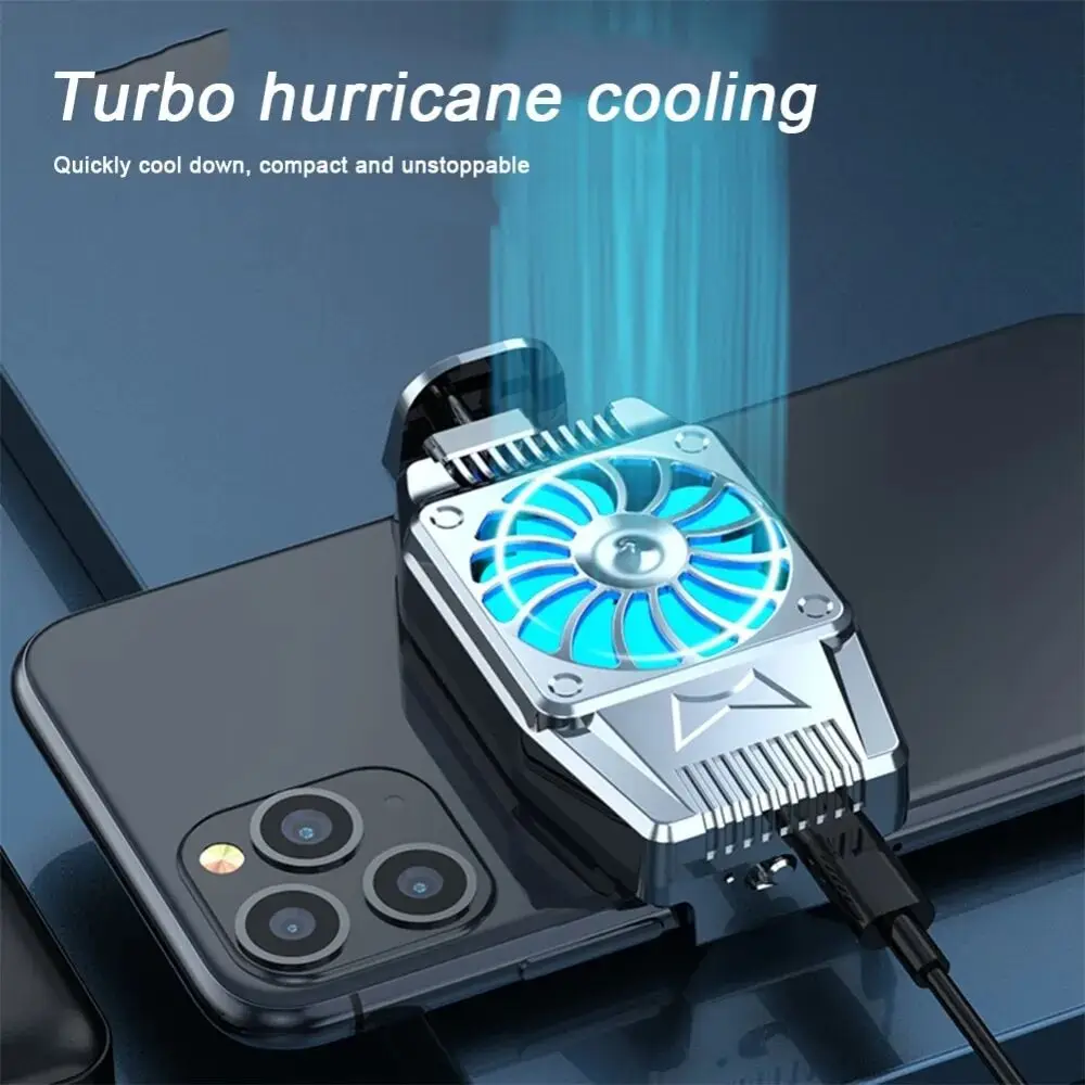 Mini Mobile Phone Cooling Fan Radiator Turbo Hurricane Game Cooler Cell Phone Cool Heat Sink