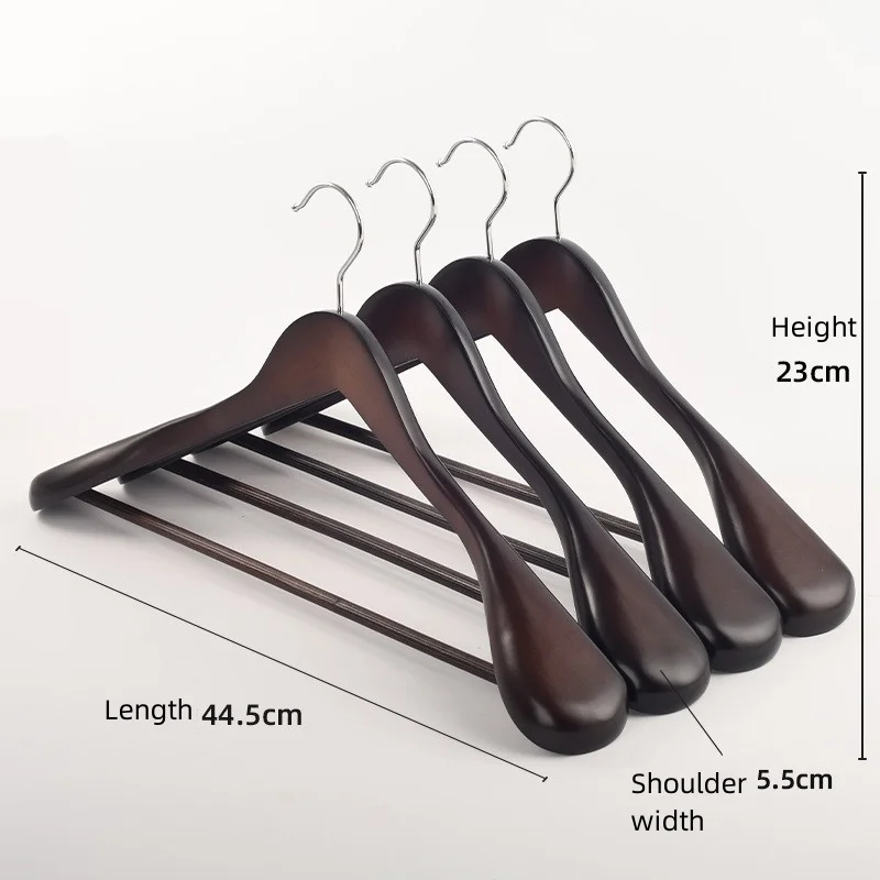 High Quality Custom Natural Wooden Hangers Luxury Wood Suit Hangers Coat Hanger For Hotel Home Shop