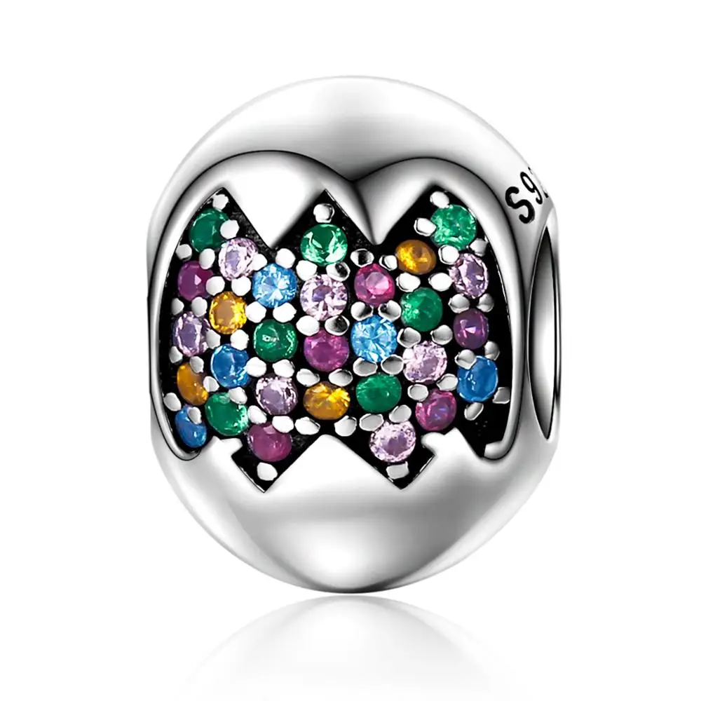 Colourful Easter Egg Sparkling CZ Beads